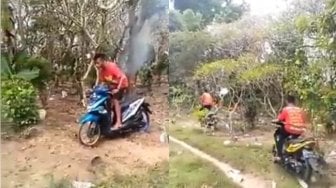 Viral Video Remaja Lindas Kuburan Pakai Sepeda Motor, Banjir Hujatan