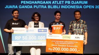 Tuah Juara Indonesia Open 2019, Kevin Sanjaya Diguyur Bonus Rp 250 Juta
