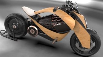 Brilian, Sepeda Motor Listrik Ini Gunakan Bodi Kayu yang Eksentrik