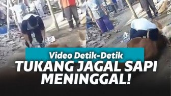 Gempar Video Pria Mendadak Meninggal Saat Hendak Sembelih Sapi Kurban!