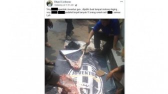 Spanduk Tim Bola Kesayangan Jadi Alas Daging Kurban, Warganet Marah Besar