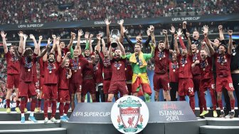 Kegembiraan Pemain Liverpool usai Menjuarai Piala Super Eropa 2019