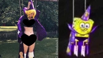 Cosplay bertema Spongebob. (Instagram/@beebinch)