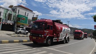 Suasana di Kota Jayapura, Papua, Sabtu (31/8). [ANTARA FOTO/Zabur Karuru]