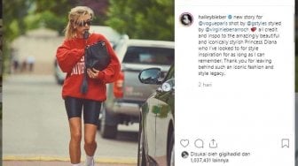 Hailey Baldwin Tiru Lagi Gaya Ikonik Putri Diana, Begini Potretnya!