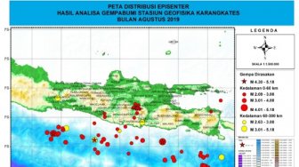 Aktivitas Gempa di Jatim Selama Agustus Mencapai 80 Kali
