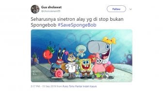 Warganet Ramai-ramai Kicaukan Tagar #SaveSpongebob dan #BubarkanKPI