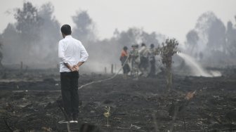 Jokowi Tinjau Penanganan kebakaran Lahan di Riau