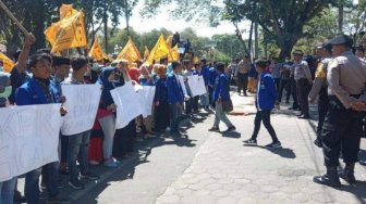 Singgung "Taliban" di Kasus Imam Nahrawi, Kader PMII Pamekasan Turun Jalan