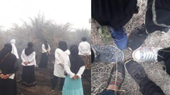 Viral Foto Kumpulan Emak-emak Selfie di Lokasi Kebakaran Hutan