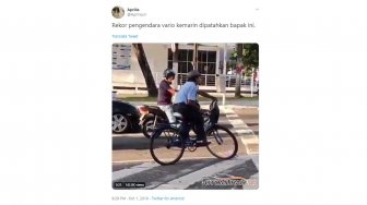 Tak Ingin Menapak ke Tanah, Aksi Pengendara Sepeda Ini Bikin Ngakak