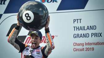 Unik! Begini Selebrasi Marc Marquez Rayakan Gelar Juara Dunia ke-8