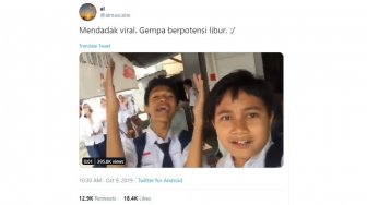 Bikin Gemas! Gempa Datang, Anak SMP Ini Justru Kegirangan
