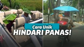 6 Aksi Kocak yang Dilakukan Pengendara Agar Tidak Kepanasan