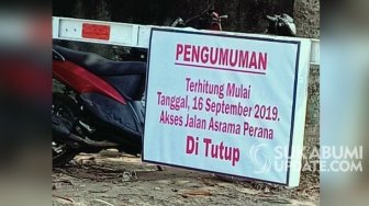 Warga Gugat Penutupan Jalan Perana Kota Sukabumi, Kerugian Materil Rp 1