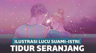 Ilustrasi Lucu Suami-Istri yang Baru Tidur Seranjang