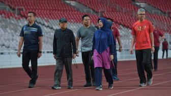 Sambil Kepal Tasbih, Maruf Amin Keliling GBK Sebelum Ngantor