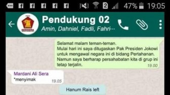 Viral Tangkap Layar Grup WA Pendukung 02, Mardani: Saya Tak Ikut-ikutan