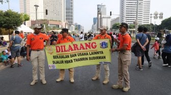 Dijaga Satpol PP, Bundaran HI Kini Bebas PKL Selama CFD