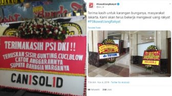 Bongkar Anggaran Fantastis Pemprov Jakarta, PSI Dapat Karangan Bunga Lucu