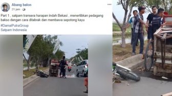 Kronologi Satpam Usir Tukang Bakso, Tabrak Gerobak dan Bawa Kayu