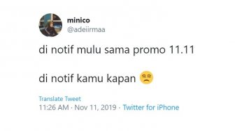 Kompilasi Cuitan Kocak Warganet Soal Promo 11.11