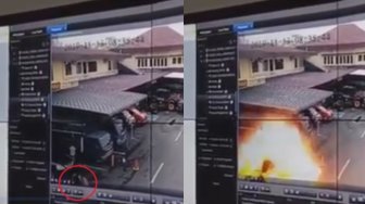 Gerak-Gerik Janggal Pelaku Bom Bunuh Diri Polrestabes Medan Terekam CCTV