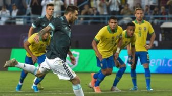 Gembiranya Messi Bisa Cetak Gol untuk Kemenangan Argentina atas Brasil