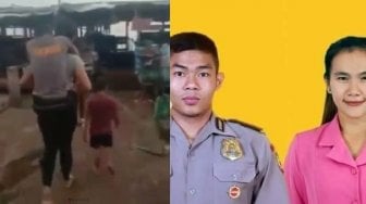 Viral Perjuangan Istri Polisi Gendong Suaminya yang Lumpuh, Bikin Haru