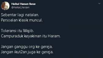 Jelang Perayaan Natal, Bebe Haikal Ingatkan Jangan Campur Aduk Keyakinan