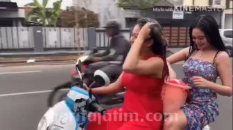 Aksi Pedangdut Keramas di Atas Motor, Ica dan Adiknya Terancam Kena Pidana