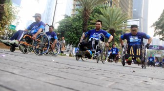 Semangat Penyandang Disabilitas Ikut BPJAMSOSTEK Relay Marathon 2019