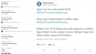 Bela Muslim Uighur, #BoikotProdukCinaSekarang Masuk Trending Topik