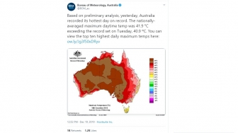 Rekor Hari Terpanas Australia, Biro Meteorologi sampai Kehabisan Warna