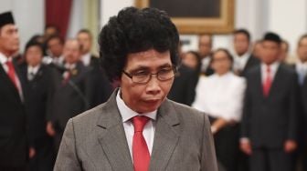 Anggota Dewan Pengawas KPK Albertina Ho bersiap mengikuti upacara pelantikan Pimpinan dan Dewan Pengawas KPK di Istana Negara, Jakarta, Jumat (20/12). [ANTARA FOTO/Akbar Nugroho Gumay]