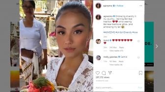 Pakai Kebaya Tradisional, Ini Potret Cantik Liburan Agnez Monica di Bali