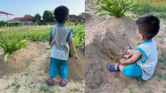 Kisah Bocah Panggil-panggil Ibu di Makam Kedua Orangtuanya, Bikin Haru