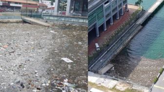 Dermaga Penuh Sampah Plastik dan Kotoran, Warganet Meradang