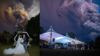 Gunung Taal Filipina Meletus, Pengantin ini Tetap Lanjutkan Pernikahan