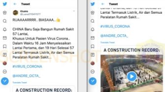 CEK FAKTA: 19 Hari, China Bangun Rumah Sakit 57 Lantai untuk Pasien Corona?