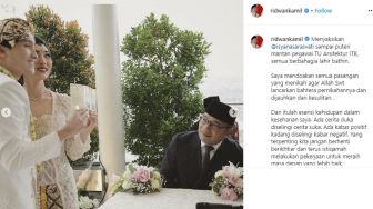 Jadi Saksi, Ini Gaya Ridwal Kamil dan Istri di Akad Nikah Isyana Sarasvati