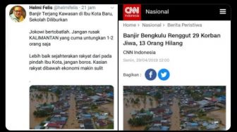 Dituding Sebar Hoaks Banjir di Ibu Kota Baru, Warganet Ini Malah Ngamuk