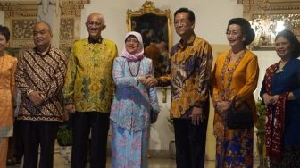 Kunjungi Kraton Jogja, Presiden Singapura Disambut Beksan Lawung Jajar