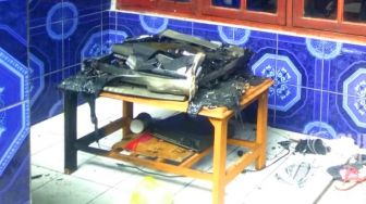 Ditinggal Jualan Jamu Keliling, TV Sukiyati Meledak Nyaris Bakar Rumah