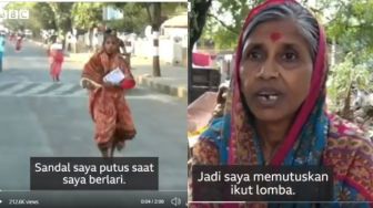 Nenek Ini Ikut Lomba Lari Telanjang Kaki, Alasannya Bikin Terenyuh