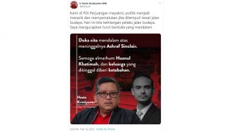 Sekjen PDIP Kirim Ucapan Duka Cita untuk Ashraf, Fotonya Malah Dihujat Warganet