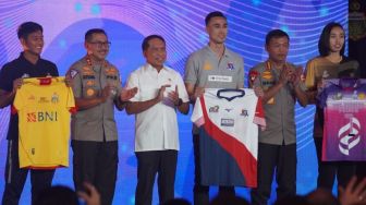 Perkenalan tim dan jersey Bhayangkara FC diselenggarakan di Auditorium Perguruan Tinggi Ilmu Kepolisian (PTIK), Senin (24/2/2020). (Dok. Bhayangkara FC)