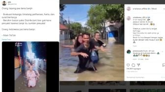 Viral Video Anak Muda hingga Orang Tua Joget Tiktok di Tengah Banjir