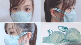 Model Cantik Jepang Bikin Tutorial Ubah BH Jadi Masker, Tentu Saja Viral