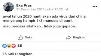 Heboh, Ada Akun Facebook Meramal Virus Corona Sejak Empat Tahun Lalu